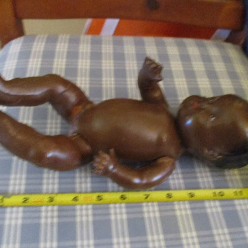 VTG 11" Black baby boy composition Doll, w/jointed limbs doll 1930's. TLC - Picture 3 of 11